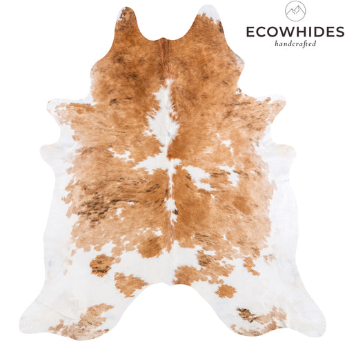 Brazilian Palomino and White Cowhide Rug Size 8'1" L x 7'6" W 4958