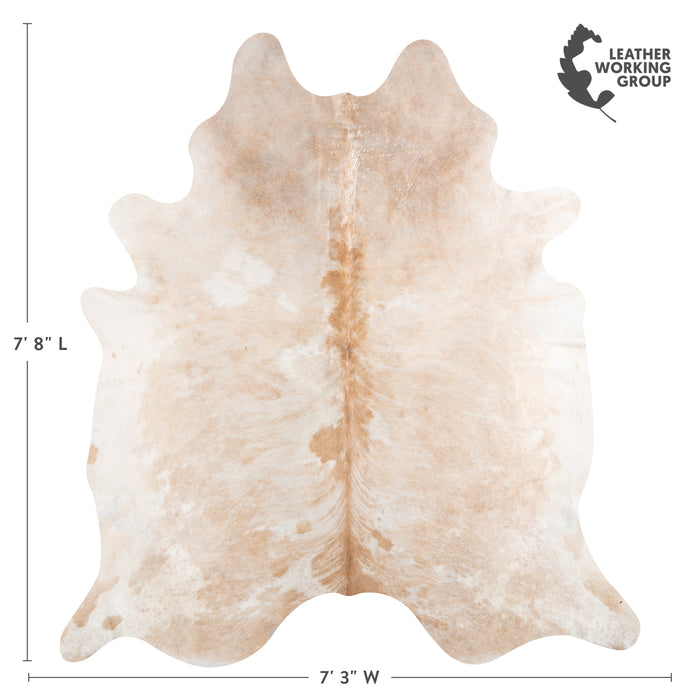 Brazilian Palomino and White Cowhide Rug Size 7'8" L x 7'3" W 4962