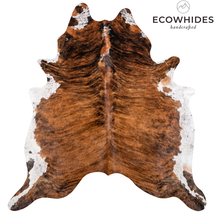 Brazilian Brindle White Belly Cowhide Rug Size 6'11" L x 6'8" W 4965