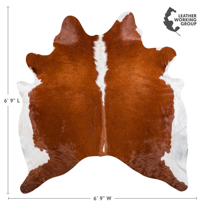 Brazilian Hereford Cowhide Rug Size 6'9" L x 6'9" W 4983
