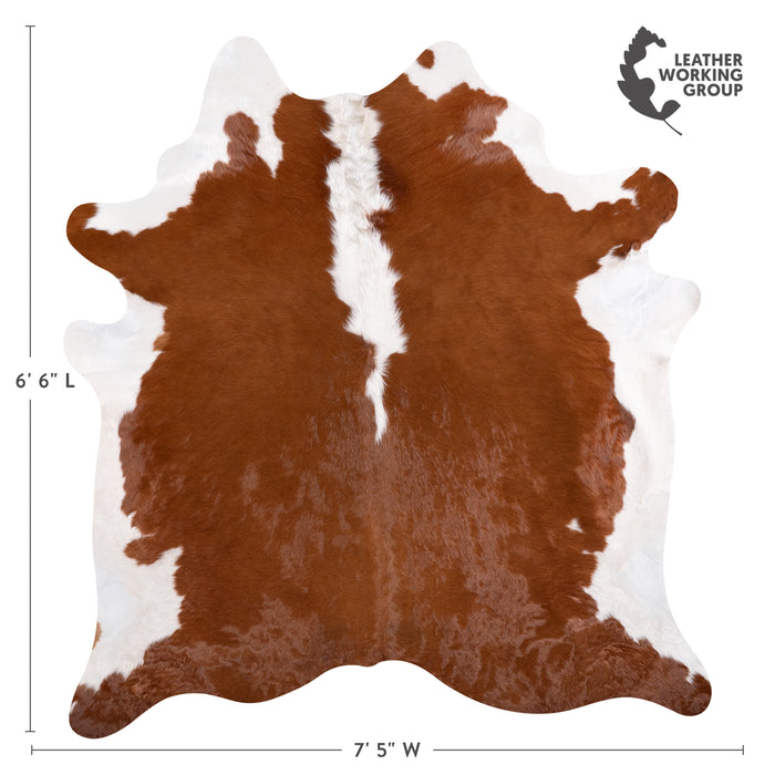Brazilian Hereford Cowhide Rug Size 6'6" L x 7'5" W 4984