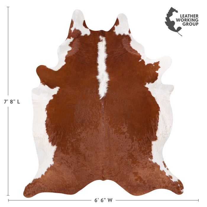 Brazilian Hereford Cowhide Rug Size 7'8" L x 6'6" W 4989
