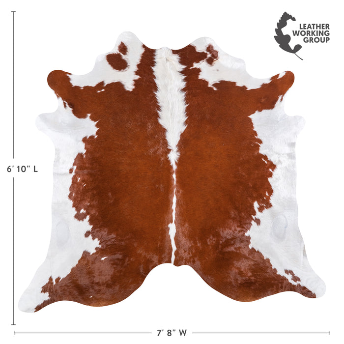 Brazilian Hereford Cowhide Rug Size 6'10" L x 7'8" W 4991
