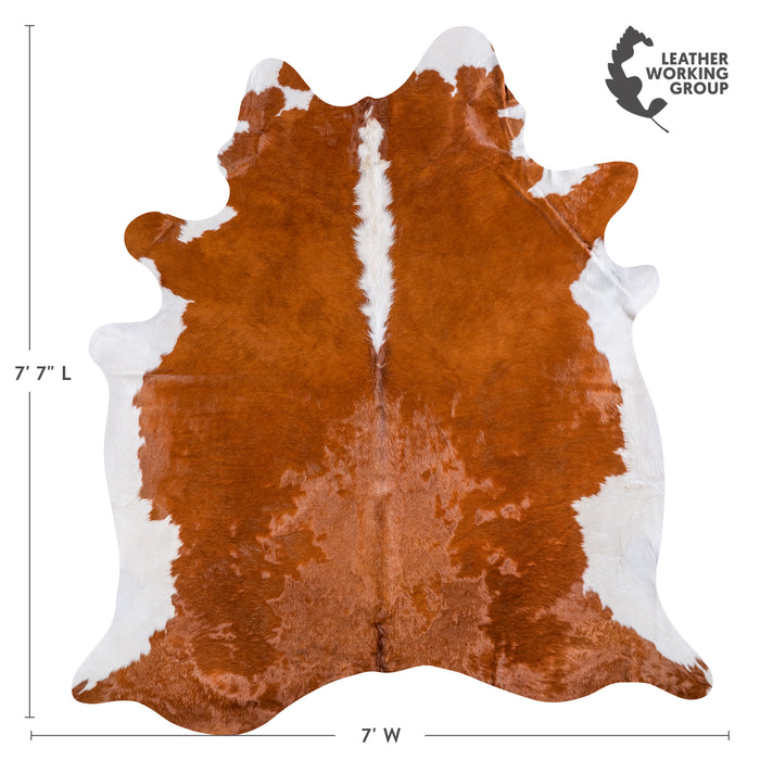 Brazilian Hereford Cowhide Rug Size 7'7" L x 7'0" W 4993