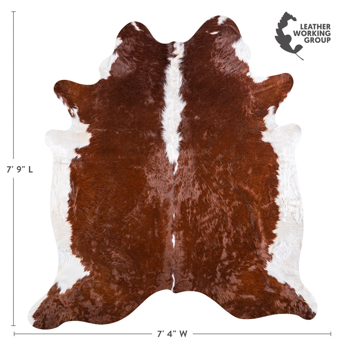 Brazilian Hereford Cowhide Rug Size 7'9" L x 7'4" W 4995