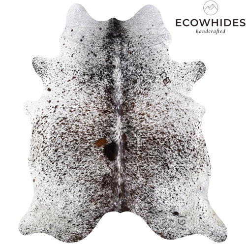 Brazilian Brown Salt and Pepper Cowhide Rug Size 7'9" L x 6'6" W 5101