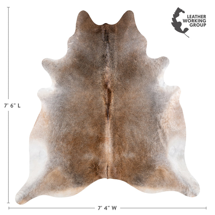 Brazilian Grey Palomino Cowhide Rug Size 7'6" L x 7'4" W 5121