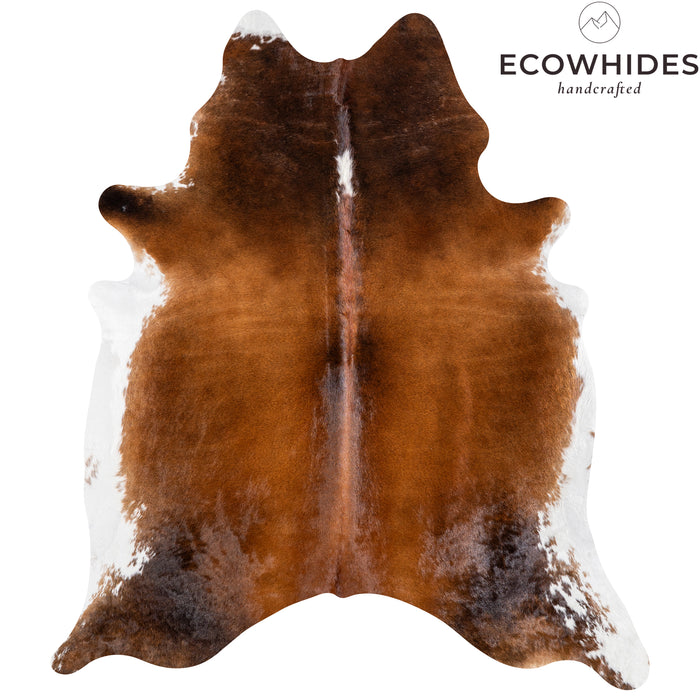 Brazilian Brown and White Cowhide Rug Size 6'8" L x 5'11" W 5147