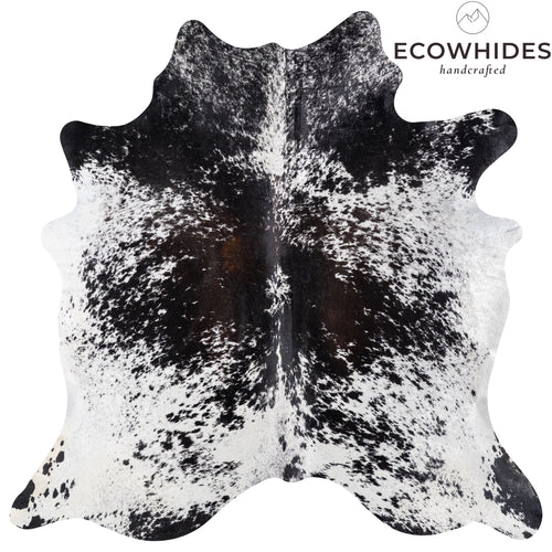 Brazilian Black Salt and Pepper Cowhide Rug Size 6'10" L x 6'11" W 5180