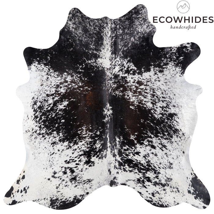 Brazilian Black Salt and Pepper Cowhide Rug Size 6'10" L x 6'11" W 5180