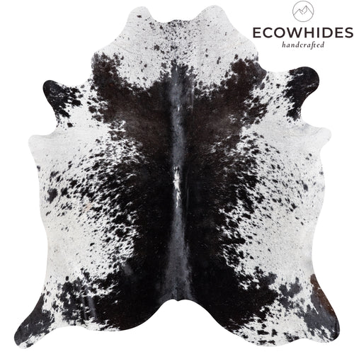 Brazilian Black Salt and Pepper Cowhide Rug Size 7'0" L x 6'7" W 5183