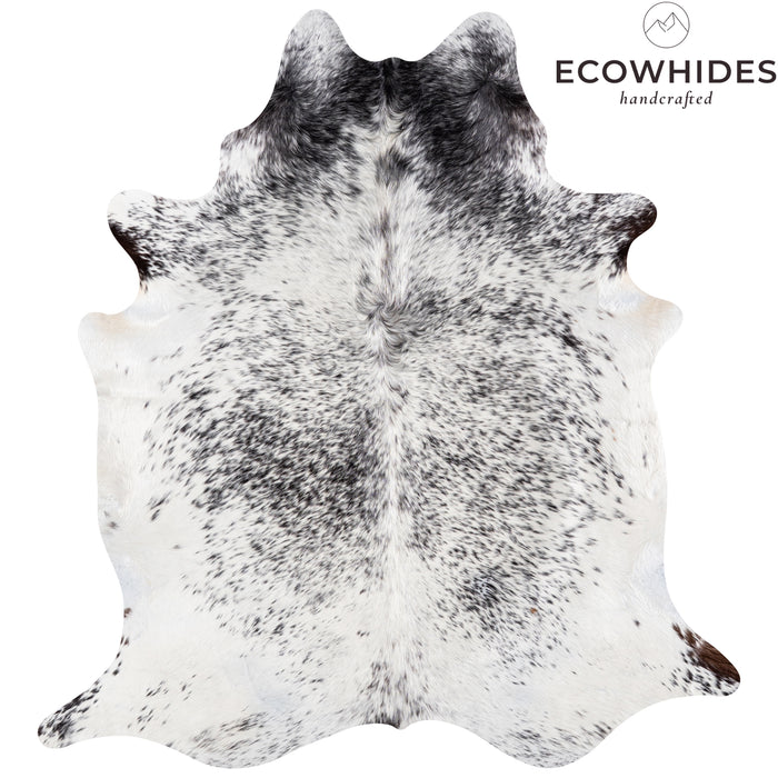 Brazilian Black Salt and Pepper Cowhide Rug Size 7'5" L x 6'10" W 5184