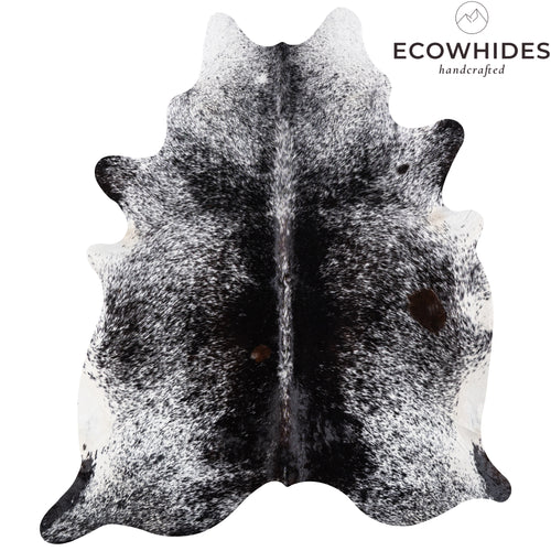 Brazilian Black Salt and Pepper Cowhide Rug Size 8'0" L x 7'0" W 5193