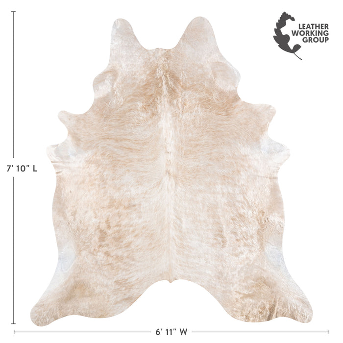 Brazilian Champagne Cowhide Rug Size 7'10" L x 6'11" W 5204