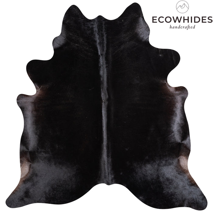 Brazilian Solid Black Cowhide Rug Size 6'8" L x 6'5" W 5212