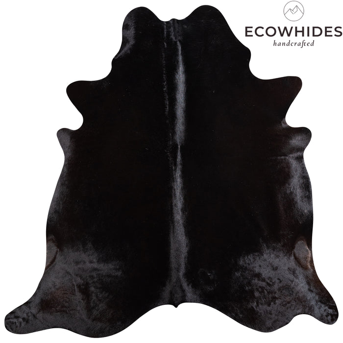 Brazilian Solid Black Cowhide Rug Size 6'6" L x 6'7" W 5214