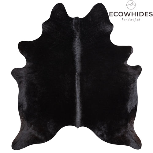 Brazilian Solid Black Cowhide Rug Size 6'9" L x 6'9" W 5217