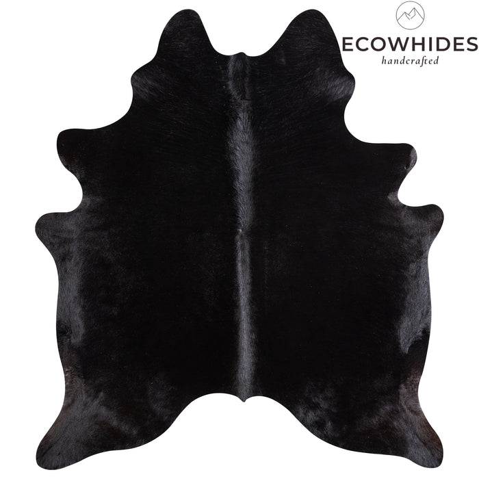 Brazilian Solid Black Cowhide Rug Size 6'9" L x 6'9" W 5217