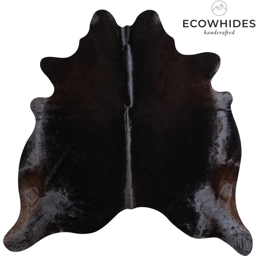 Brazilian Solid Black Cowhide Rug Size 5'11" L x 6'5" W 5218