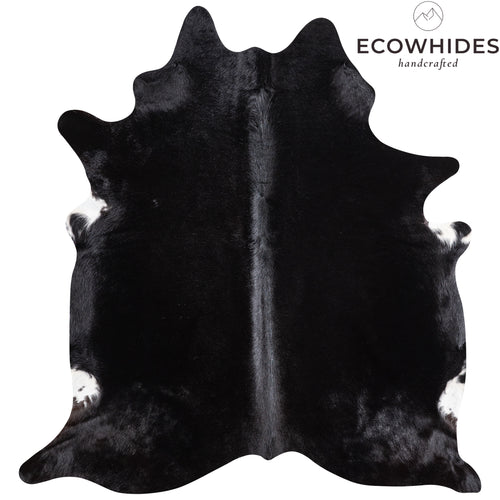 Brazilian Solid Black Cowhide Rug Size 6'6" L x 6'2" W 5219
