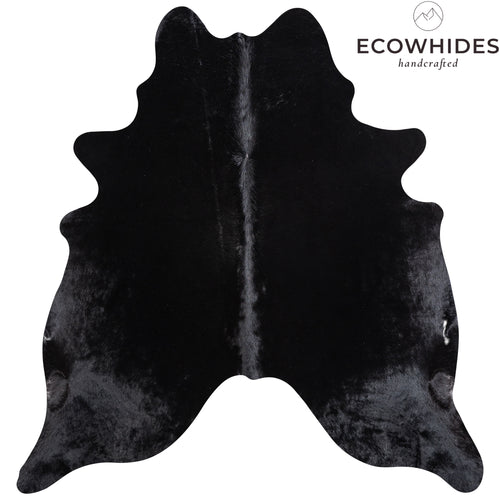Brazilian Solid Black Cowhide Rug Size 6'10" L x 6'7" W 5223