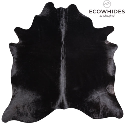 Brazilian Solid Black Cowhide Rug Size 6'1" L x 6'2" W 5224