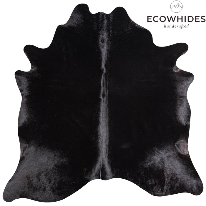 Brazilian Solid Black Cowhide Rug Size 6'1" L x 6'2" W 5224