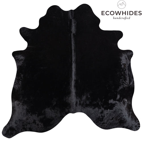 Brazilian Solid Black Cowhide Rug Size 6'0" L x 6'5" W 5226