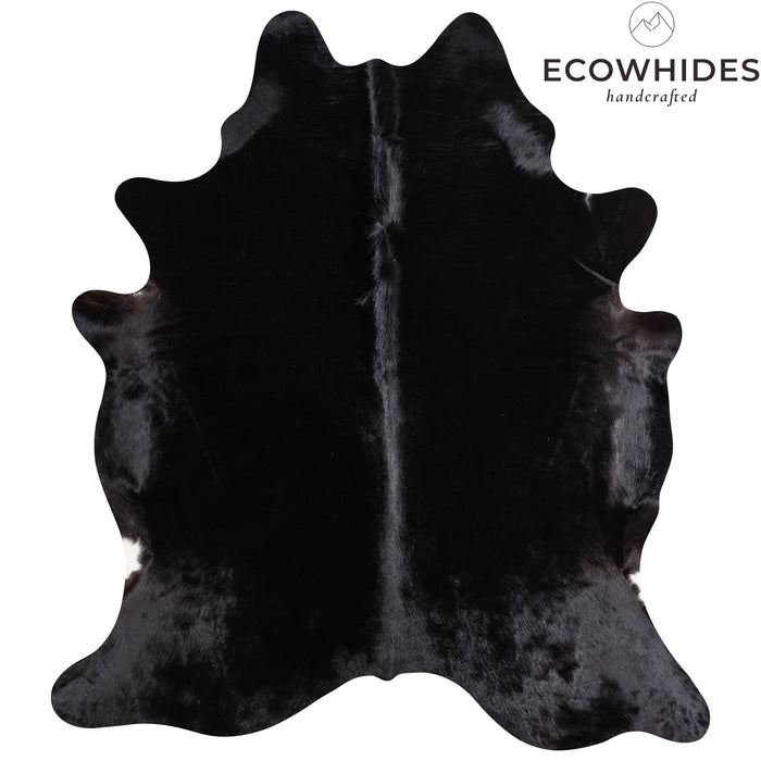 Brazilian Solid Black Cowhide Rug Size 6'7" L x 5'11" W 5228
