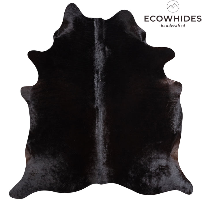 Brazilian Solid Black Cowhide Rug Size 6'7" L x 6'2" W 5231