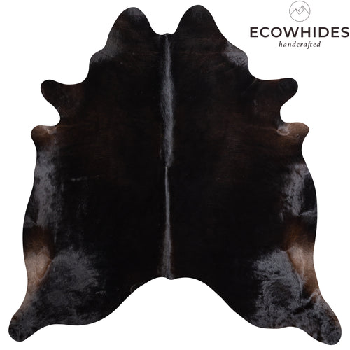 Brazilian Solid Black Cowhide Rug Size 6'6" L x 6'5" W 5232