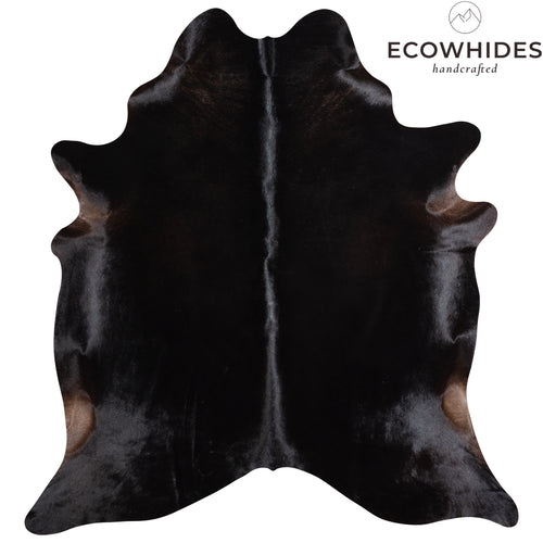 Brazilian Solid Black Cowhide Rug Size 6'7" L x 6'2" W 5235