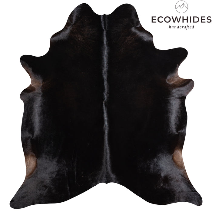 Brazilian Solid Black Cowhide Rug Size 6'7" L x 6'2" W 5235