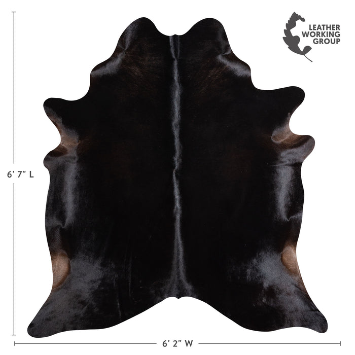 Brazilian Solid Black Cowhide Rug Size 6'7" L x 6'2" W 5235