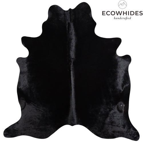 Brazilian Solid Black Cowhide Rug Size 6'9" L x 6'5" W 5236