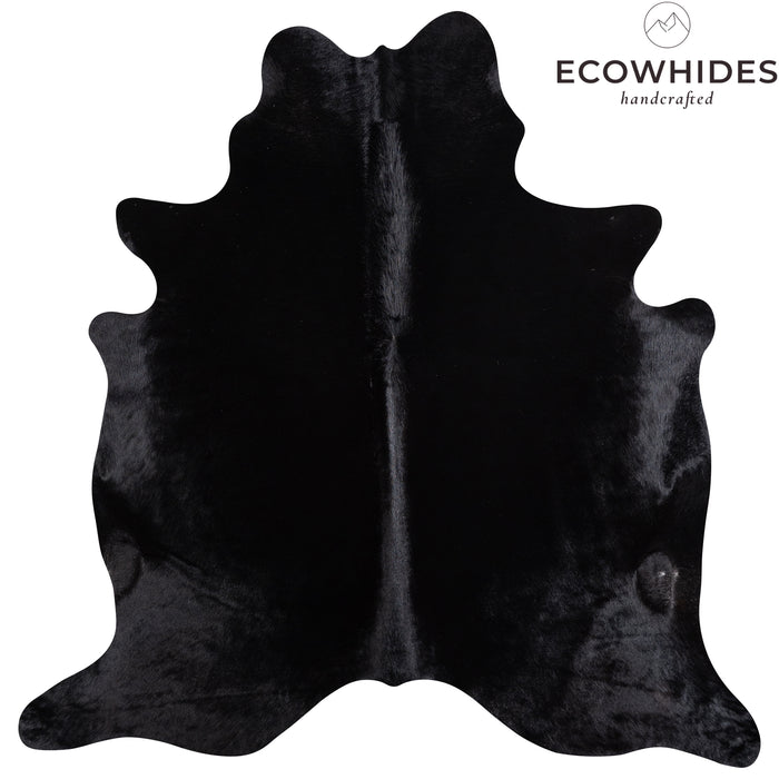 Brazilian Solid Black Cowhide Rug Size 6'9" L x 6'5" W 5236