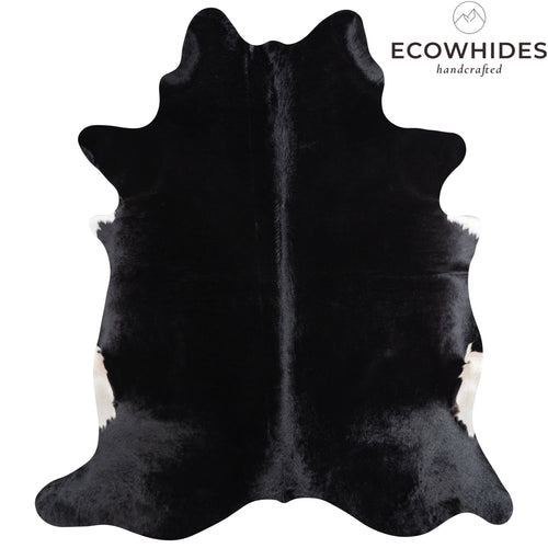 Brazilian Solid Black Cowhide Rug Size 6'5" L x 6'9" W 5238
