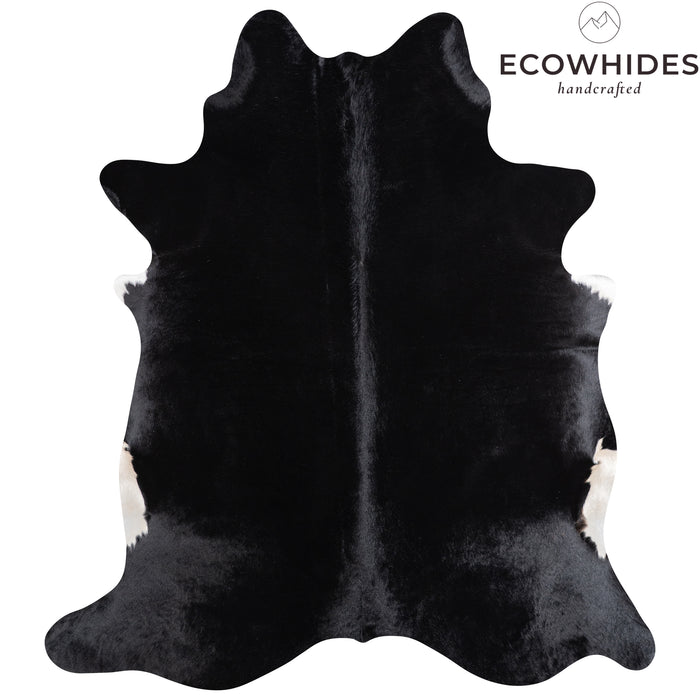 Brazilian Solid Black Cowhide Rug Size 6'5" L x 6'9" W 5238