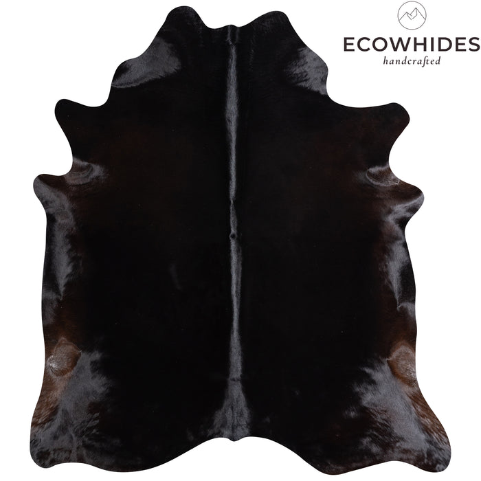 Brazilian Solid Black Cowhide Rug Size 6'9" L x 5'11" W 5242