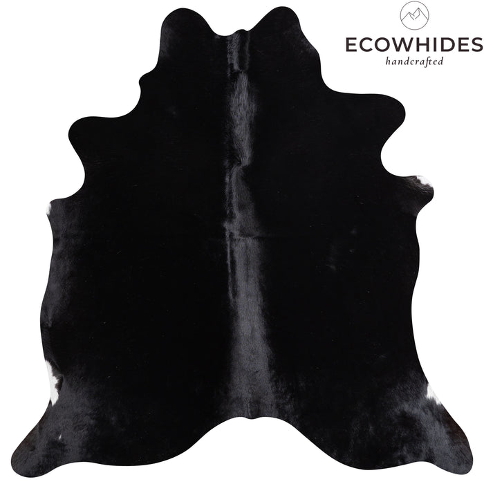 Brazilian Solid Black Cowhide Rug Size 6'6" L x 6'2" W 5245