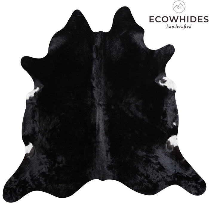 Brazilian Solid Black Cowhide Rug Size 7'5" L x 7'10" W 5247