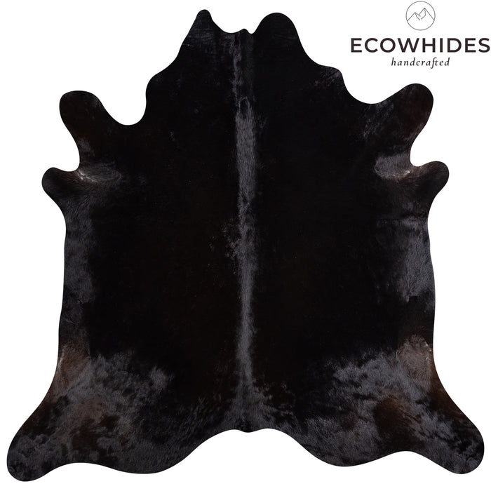 Brazilian Solid Black Cowhide Rug Size 7'8" L x 7'7" W 5259
