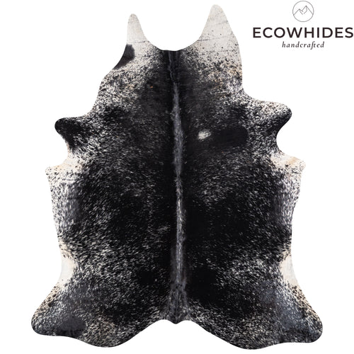 Brazilian Black Salt and Pepper Cowhide Rug Size 8'1" L x 6'9" W 5266