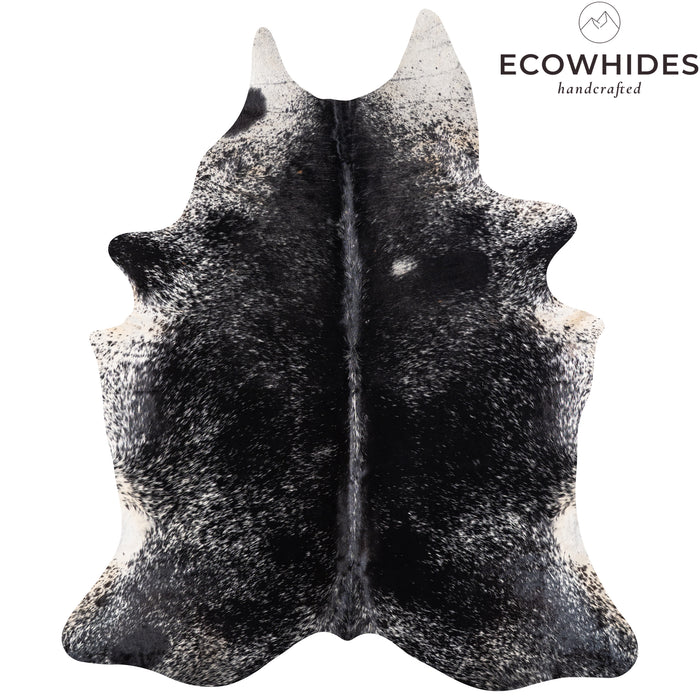 Brazilian Black Salt and Pepper Cowhide Rug Size 8'1" L x 6'9" W 5266