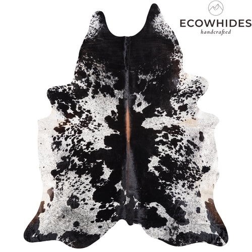 Brazilian Black Salt and Pepper Cowhide Rug Size 8'9" L x 7'4" W 5267