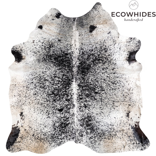 Brazilian Black Salt and Pepper Cowhide Rug Size 7'8" L x 10'5" W 5268