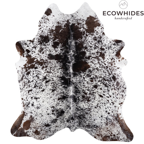 Brazilian Black Salt and Pepper Cowhide Rug Size 7'7" L x 6'7" W 5269