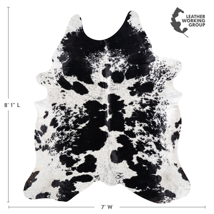 Brazilian Black Salt and Pepper Cowhide Rug Size 8'1" L x 7'0" W 5270