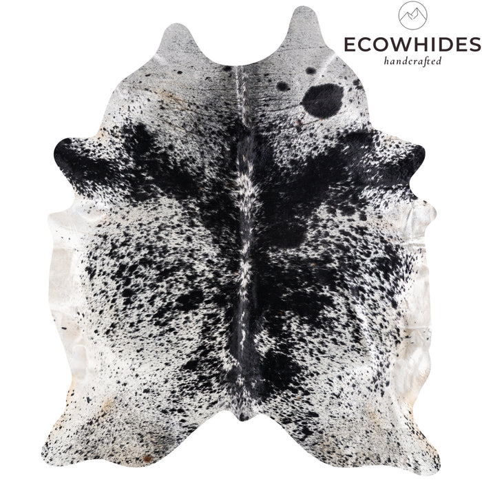 Brazilian Black Salt and Pepper Cowhide Rug Size 8'10" L x 7'5" W 5271