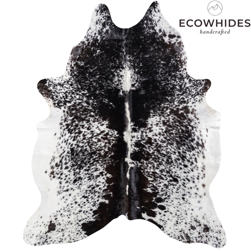 Brazilian Black Salt and Pepper Cowhide Rug Size 7'11" L x 6'6" W 5278